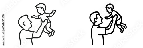 Father joyfully lifting child in playful moments at home during the afternoon