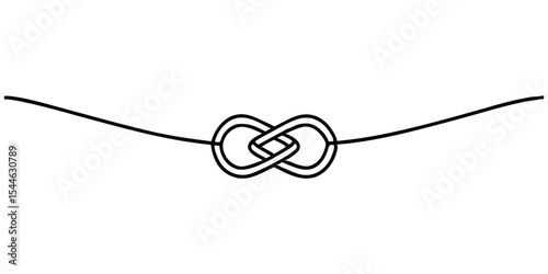 Vector Illustration of a Cross Rope Drawn in One Continuous Line
