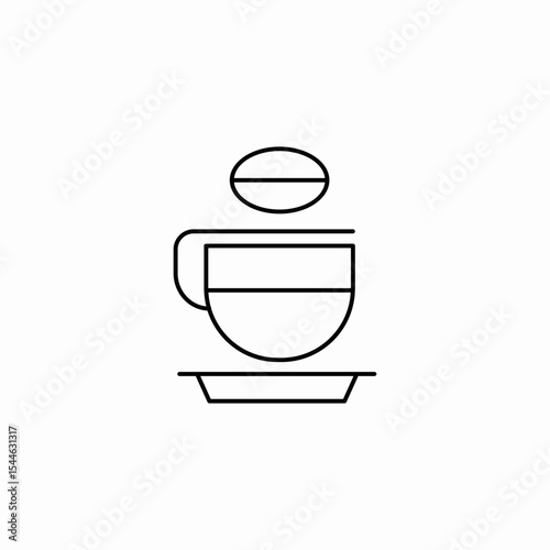 bean coffee cup icon sign vector