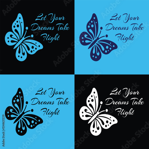T-Shirt Design – Let Your Dreams Take Flight Butterfly Inspirational Graphic Quote