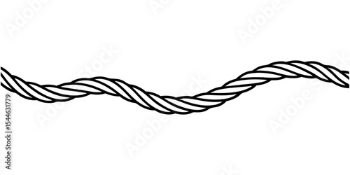 Straight Rope Line Art – One Continuous Line Vector Illustration