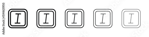 Italic button icon filled flat sign concept for web design.
