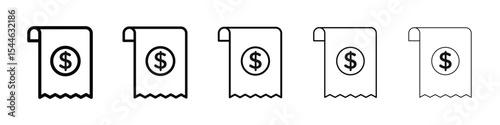 Invoice icon filled flat sign concept for web design.