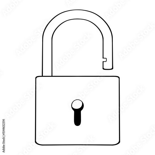 padlock icon drawing illustration