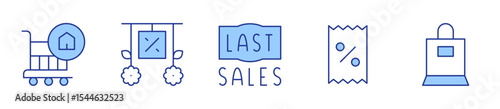 sale, sales, lastsales. Sales Icon vector illustration. Line Duotone style. Editable stroke