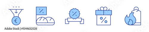 sale, salespipeline, gift, sales, hotsale. Sales Icon vector illustration. Line Duotone style. Editable stroke