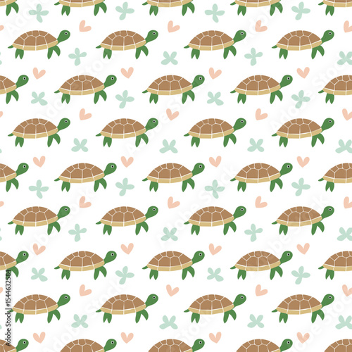 Seamless pattern with sea turtle vector design