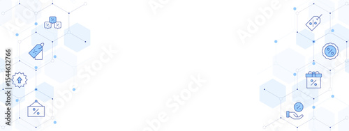 Sales Banner Vector Illustration with Two-sided Icon Style. Line Duotone icon. Containing. discount, pricetag, sale