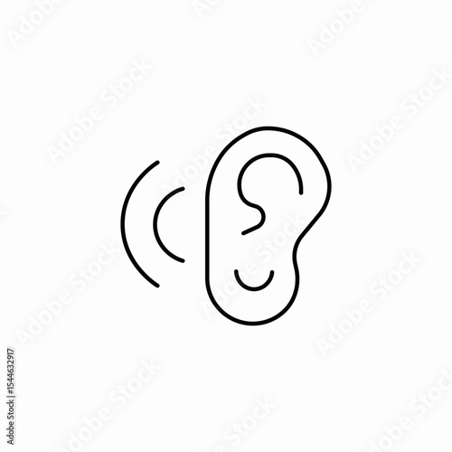 ear hearing human icon sign vector