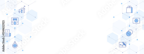 Sales Banner Vector Illustration with Two-sided Icon Style. Line Duotone icon. Containing. sales, garage, bill, giftcard, discount, offer, shoppingbag