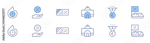 Sales icon set in two styles, Duotone and Thin Line style. Editable stroke. hotsale, sign, discount, salespipeline, sale, sales