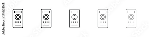 Intercom icon filled flat sign concept for web design.