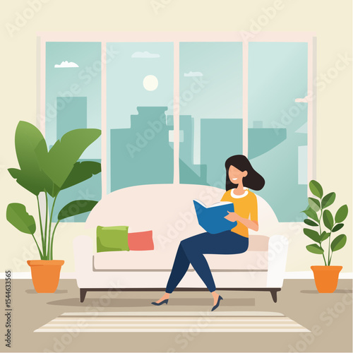 woman reading lifestyle at home