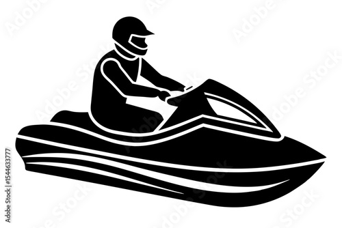 Jet Ski Rider Helmet Vector Icon - High-Quality Water Sports Graphic