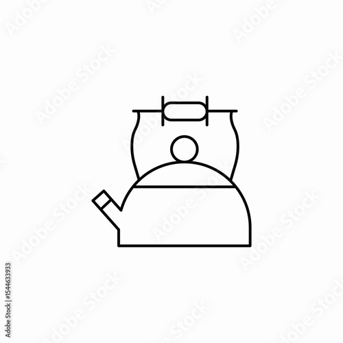 kettle whistling icon sign vector