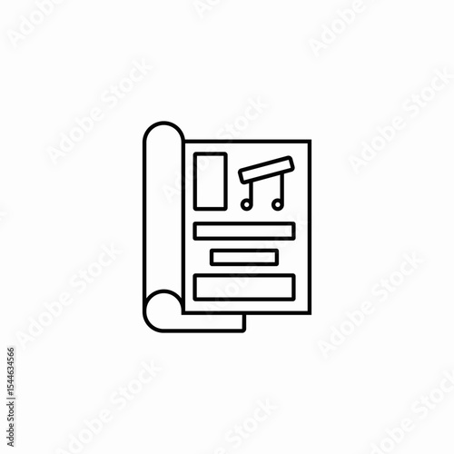 music poster icon sign vector