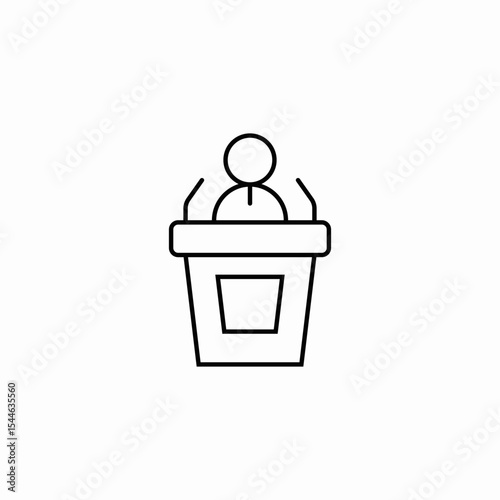 podium speaker icon sign vector