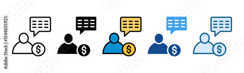 Financial Advisor Icon Set Multiple Style Collection