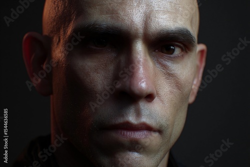 Mysterious Avatar Casting an Eerie Shadow While Gazing Into the Darkness Generative AI photo