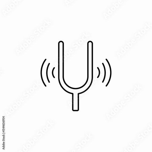 tuning fork music icon sign vector