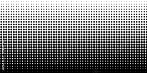 Dotted halftone gradient texture. Vanishing polka dot background. Repeating dots gradation pattern background. Black fading comic pop art overlay backdrop. Raster effect wallpaper. Vector halftone