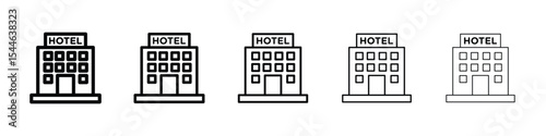 hotel icon filled flat sign concept for web design.