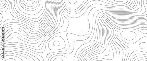 Abstract topographic contour map and geographic mountain relief background design .topography contour map white wave paper and curve black color lines vector background .