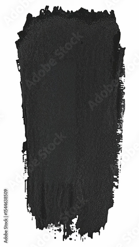 Black painted texture on white background