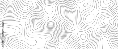Abstract topographic contour map and geographic mountain relief background design .topography contour map white wave paper and curve black color lines vector background .