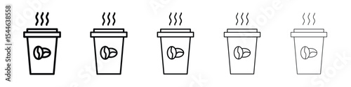 Hot coffee cup icon filled flat sign concept for web design.