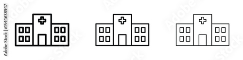 Hospital building icon filled flat sign concept for web design.