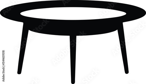 Mid-Century Modern Coffee Table Simple Silhouette Design Illustration