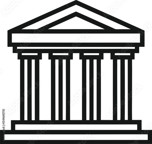 Classical Architecture Iconic Temple Design with Elegant Columns and Pediment