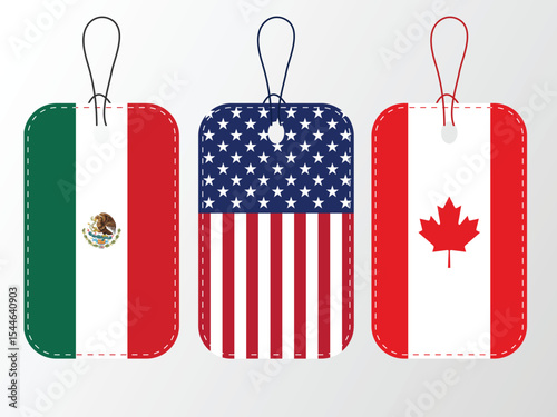 National Design Featuring the USA, Canada and Mexico Identity