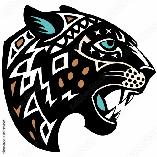 Aztec Jaguar Head Design