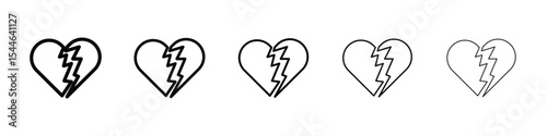Heartbreak icon filled flat sign concept for web design.