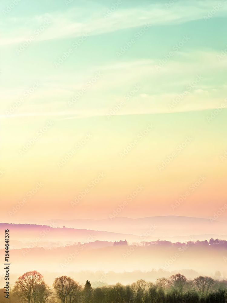 Obraz premium Hazy morning sky with pink and periwinkle gradients