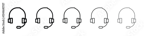 Headphones icon filled flat sign concept for web design.