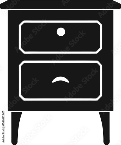 Elegant Two-Drawer Nightstand Simple Design, Functional Storage