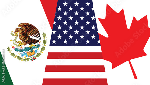 National Design Featuring the USA, Canada and Mexico Identity