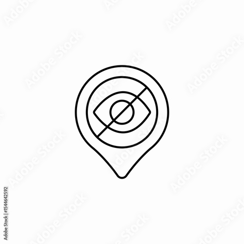 hidden location icon sign vector