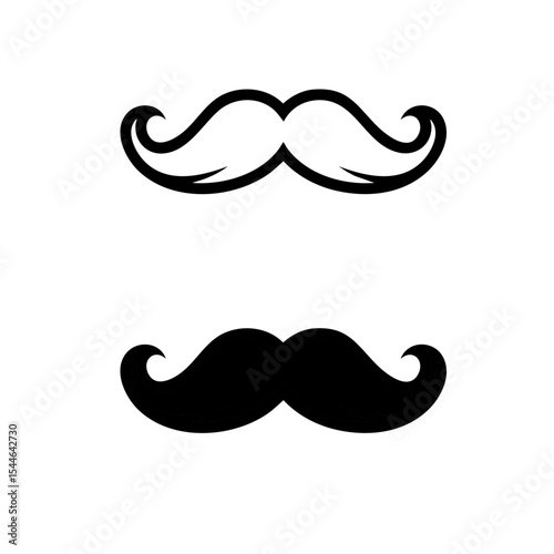 Stylized Mustache Icon Set — Collection of Vintage and Modern Moustache Designs