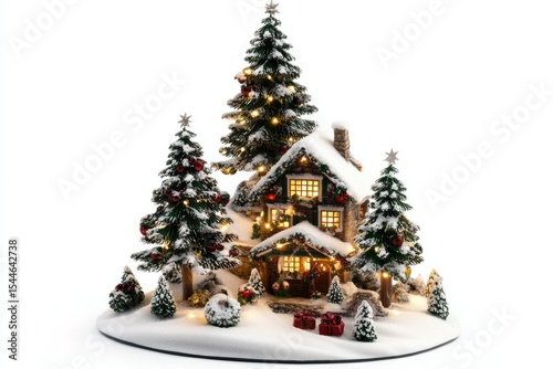 Charming Christmas Experiences Isolated on White Background, Depth of Field