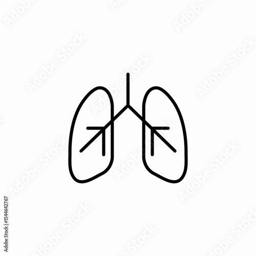 human lungs icon sign vector
