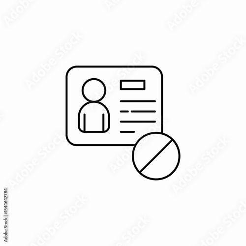 id rejected icon sign vector