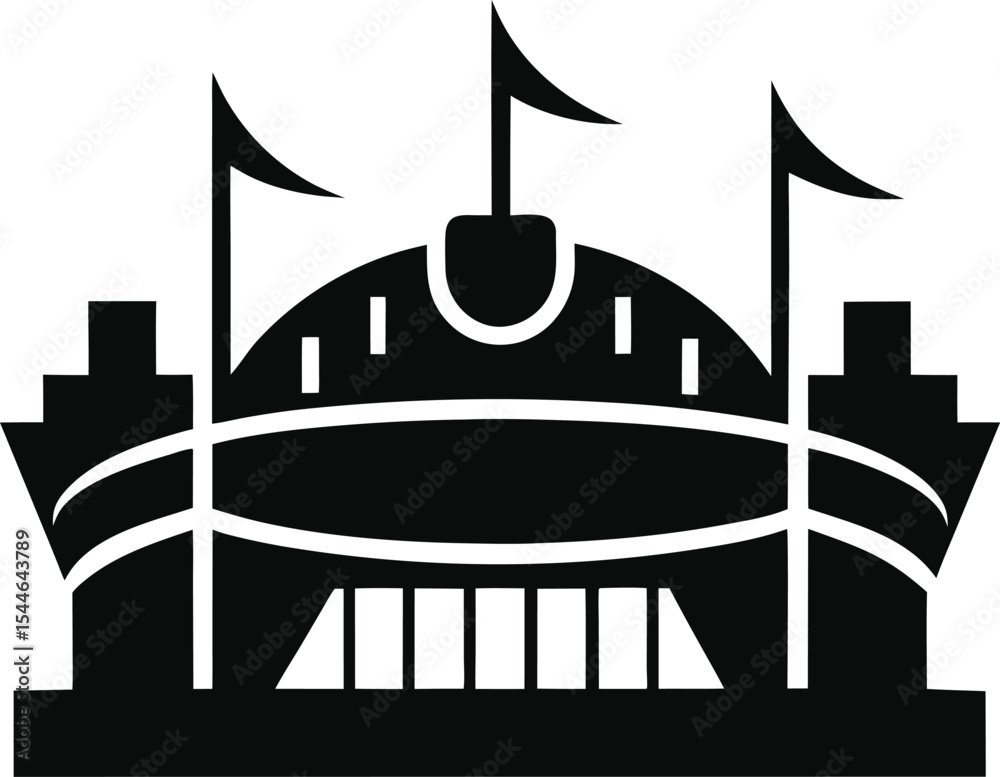 Naklejka premium Iconic Stadium Architectural Marvel of Sports and Entertainment Venue Design