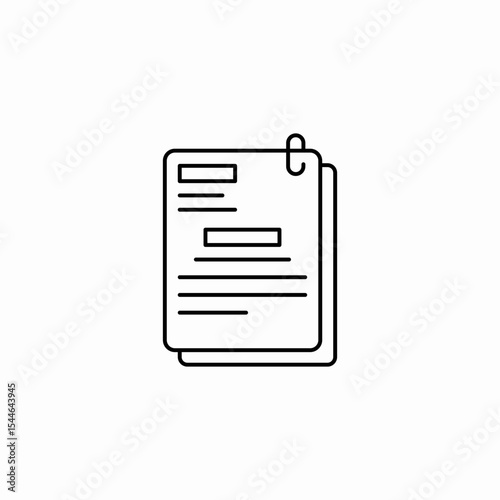 paper document clip icon sign vector