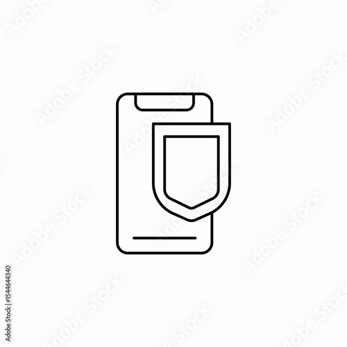 phone shield protection icon sign vector