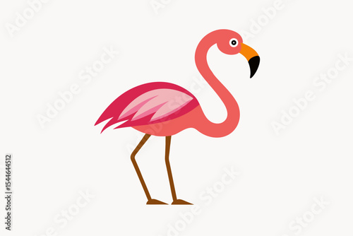 flamingo on white background