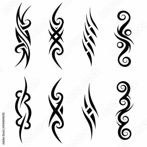 Design a set of minimalist tattoo icons representing diverse ancestral totems, emphasizing symbolic power and cultural heritage.